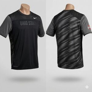 Nike Men's Black and Gray Ohio State Tee
